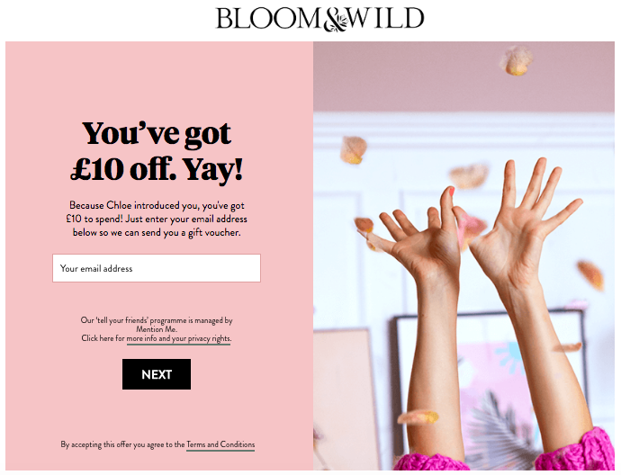 £10 off bloomandwild.com